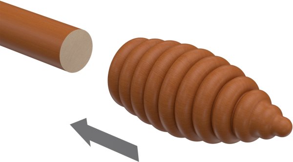 Endstücke Asta (Rillenform) Kirschbaum lackiert für Gardinenstangen 16 mm Ø (2 Stück)
