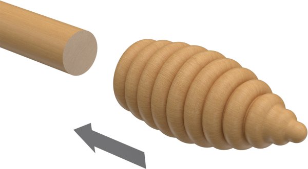 Endstücke Asta (Rillenform) Buche lackiert für Gardinenstangen 16 mm Ø (2 Stück)