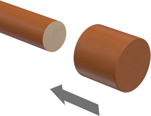 Endstücke Pin (Kappe) Kirschbaum lackiert für Gardinenstangen 16 mm Ø (2 Stück)