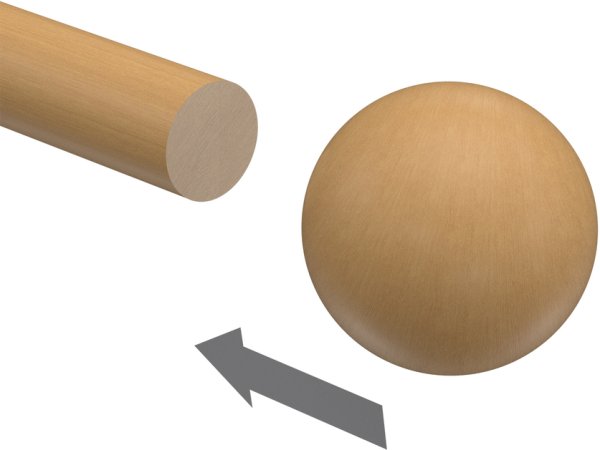 Endstücke Geo (Kugel) Buche lackiert für Gardinenstangen 16 mm Ø (2 Stück)
