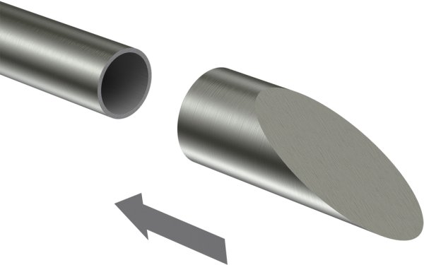 Endstücke Santoni (Schräge) Edelstahl-Optik für Gardinenstangen 16 mm Ø (2 Stück)