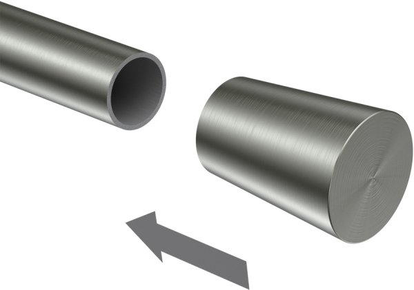 Endstücke Carelli (Konus) Edelstahl-Optik für Gardinenstangen 16 mm Ø (2 Stück)