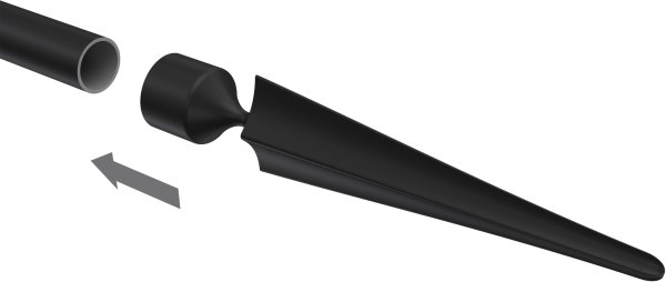 Endstücke Lorenzo (Speer) Schwarz für Gardinenstangen 16 mm Ø (2 Stück)