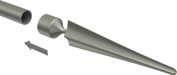 Endstücke Lorenzo (Speer) Chrom matt für Gardinenstangen 16 mm Ø (2 Stück)