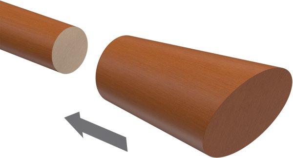 Endstücke Bero (Konus / Schräge) Kirschbaum lackiert für Gardinenstangen 20 mm Ø (2 Stück)