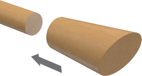 Endstücke Bero (Konus / Schräge) Buche lackiert für Gardinenstangen 20 mm Ø (2 Stück)