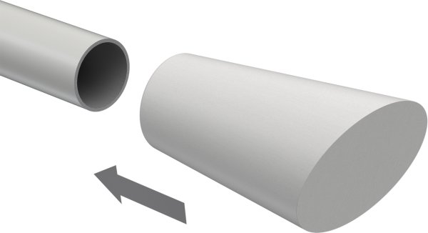 Endstücke Bero (Konus / Schräge) Weiß lackiert für Gardinenstangen 20 mm Ø (2 Stück)