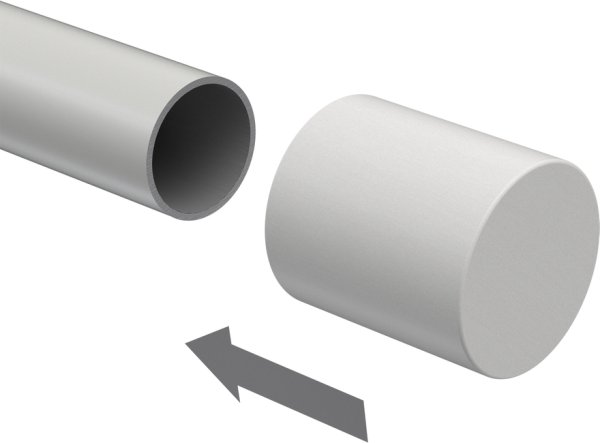 Endstücke Feta (Kappe) Weiß lackiert für Gardinenstangen 20 mm Ø (2 Stück)