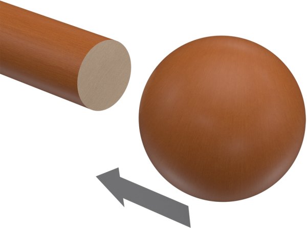 Endstücke Luina (Kugel) Kirschbaum lackiert für Gardinenstangen 20 mm Ø (2 Stück)