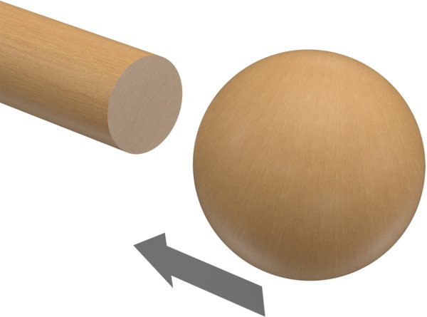 Endstücke Luina (Kugel) Buche lackiert für Gardinenstangen 20 mm Ø (2 Stück)