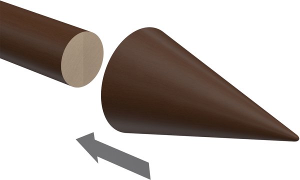 Endstücke Siveo (Kegel) Nussbaum lackiert für Gardinenstangen 20 mm Ø (2 Stück)