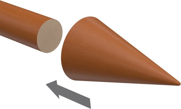 Endstücke Siveo (Kegel) Kirschbaum lackiert für Gardinenstangen 20 mm Ø (2 Stück)