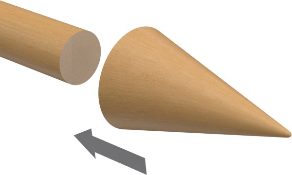 Endstücke Siveo (Kegel) Buche lackiert für Gardinenstangen 20 mm Ø (2 Stück)