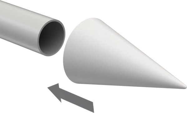 Endstücke Siveo (Kegel) Weiß lackiert für Gardinenstangen 20 mm Ø (2 Stück)