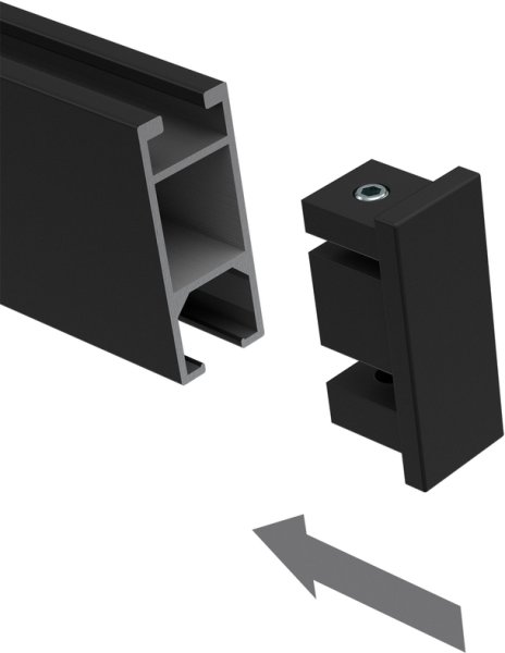 Endstücke Paxo (Kappe) Schwarz für Innenlaufstangen 14x35 mm (2 Stück)