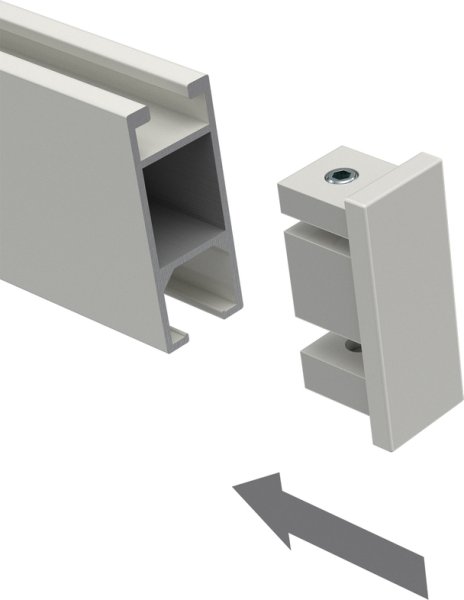 Endstücke Paxo (Kappe) Weiß für Innenlaufstangen 14x35 mm (2 Stück)