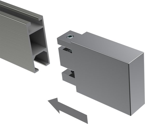 Endstücke Lox (Quader) Chrom für Innenlaufstangen 14x35 mm (2 Stück)