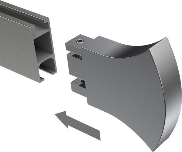 Endstücke Conex (Rundung) Chrom für Innenlaufstangen 14x35 mm (2 Stück)