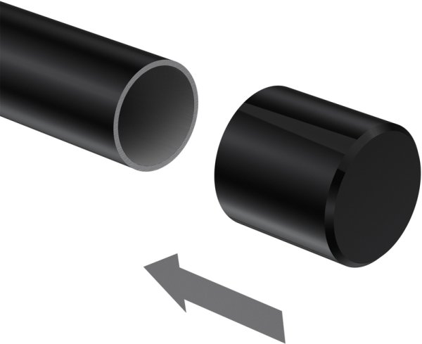 Endstücke Santo (Kappe) Schwarz für Gardinenstangen 20 mm Ø (2 Stück)