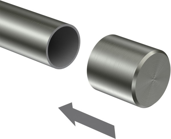 Endstücke Santo (Kappe) Edelstahl für Gardinenstangen 20 mm Ø (2 Stück)