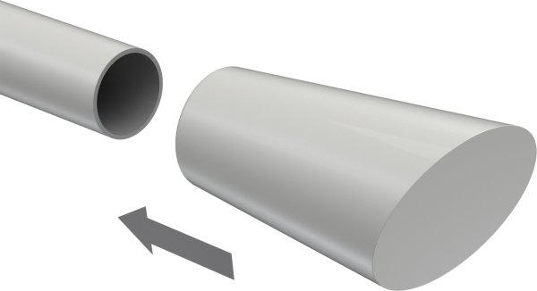 Endstücke Bento (Konus / Schräge) Weiß für Gardinenstangen 20 mm Ø (2 Stück)