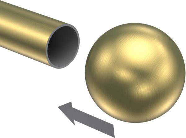 Endstücke Luino (Kugel) Messing-Optik für Gardinenstangen 20 mm Ø (2 Stück)