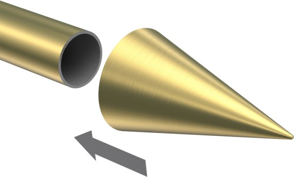 Endstücke Savio (Kegel) Messing-Optik für Gardinenstangen 20 mm Ø (2 Stück)