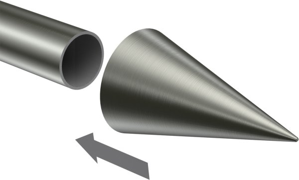 Endstücke Savio (Kegel) Edelstahl-Optik für Gardinenstangen 20 mm Ø (2 Stück)