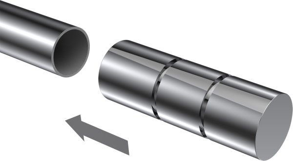 Endstücke Elanto (Rillenzylinder) Chrom für Gardinenstangen 20 mm Ø (2 Stück)