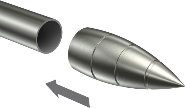 Endstücke Samanto (Rillenpatrone) Edelstahl-Optik für Gardinenstangen 20 mm Ø (2 Stück)