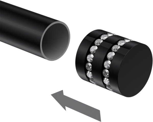 Endstücke Estana (Kappe Glitzer) Schwarz für Gardinenstangen 20 mm Ø (2 Stück)
