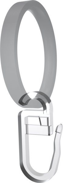 Faltenhaken / Überklipshaken mit Faltenlegehaken, Kunststoff Glasklar mit Flachöse für Gardinenstangen-Ringe (10 Stück)