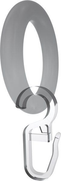 Faltenhaken / Überklipshaken mit Faltenlegehaken, Kunststoff Glasklar mit Öse 10 mm Ø für Gardinenstangen-Ringe (10 Stück)