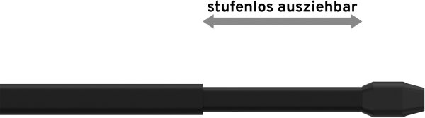 Vitragestangen Metall / Kunststoff Geno Schwarz (2 Stück) ausziehbar