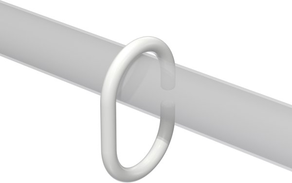 Duschvorhangringe (Duschringe) Weiß Typ C-Form, offen für Duschvorhangstangen