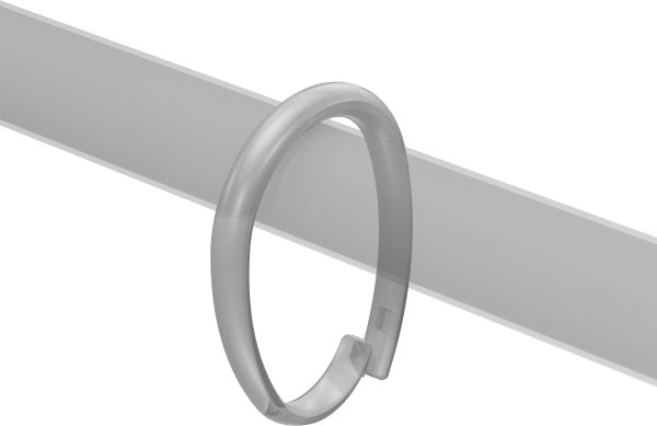 Duschvorhangringe (Duschringe) Transparent Typ Oval, verschließbar für Duschvorhangstangen