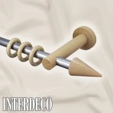 Metall-Gardinenstangen mit Holz-Zubehör für die Gardinen