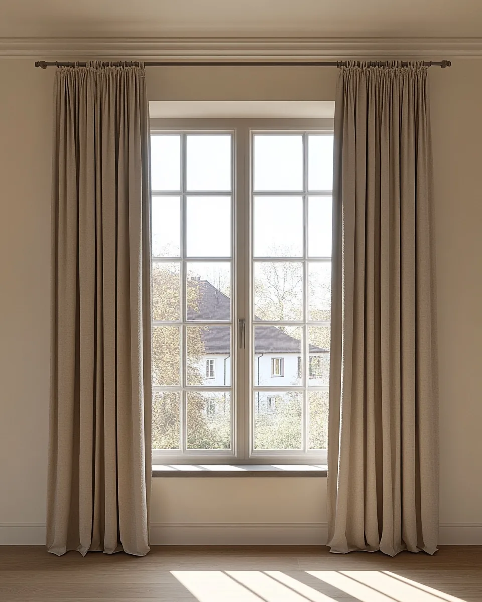 Seitlicher &Uuml;berstand einer Gardinenstange am Fenster