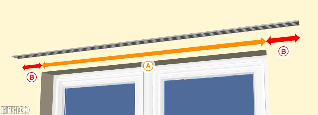 Gardinenschienen ausmessen.