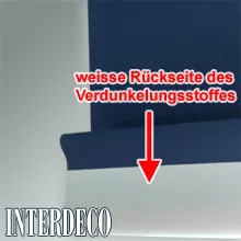 Rückseite eines Verdunkelungsrollos
