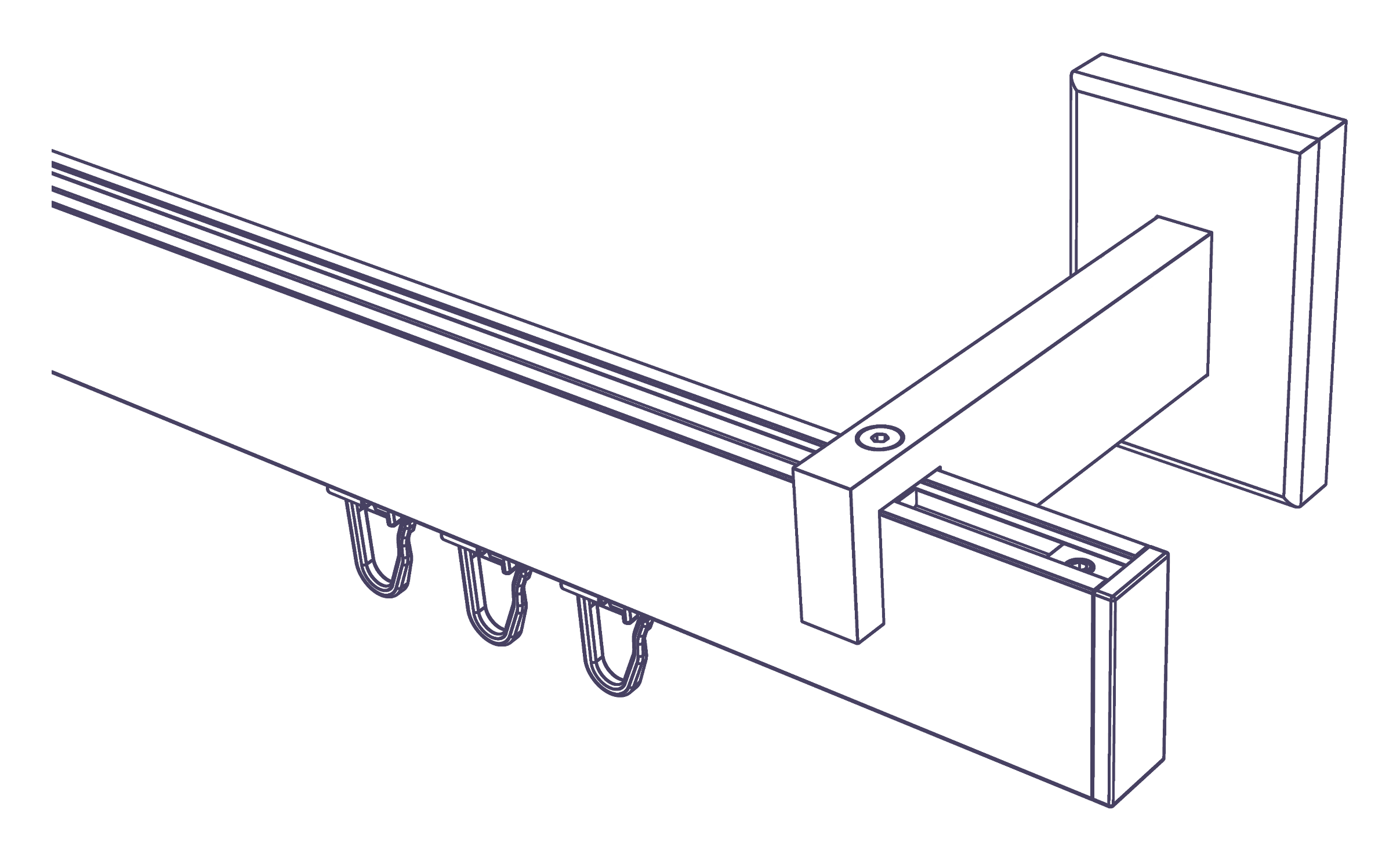 Smartline Wandtr&auml;ger kurz, 1-l&auml;ufig mit 14x35-Profil